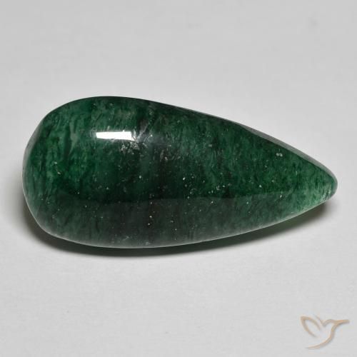 Venturina Verde natural de 15.68 ct, En forma de pera, Translúcido