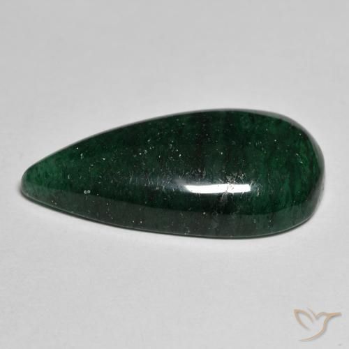 Venturina Verde natural de 15.68 ct, En forma de pera, Translúcido
