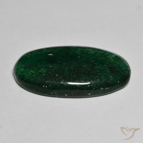Venturina Verde bosque frío natural de 13.61 ct, Ovalada, Translúcido