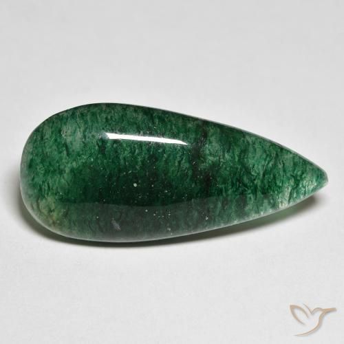 Venturina Verde pino natural de 17.57 ct, En forma de pera, Translúcido