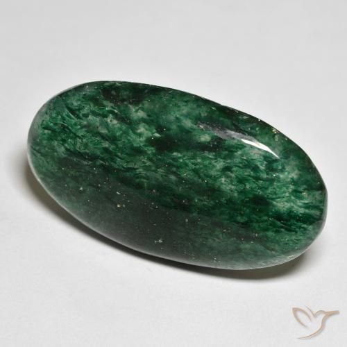 Aventurina verde natural de 26,71 ct, corte óvalo, translúcido