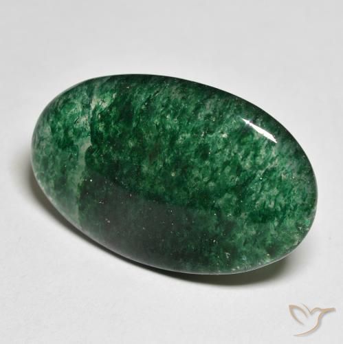 Venturina Verde natural de 18.43 ct, Corte Óvalo, Translúcido