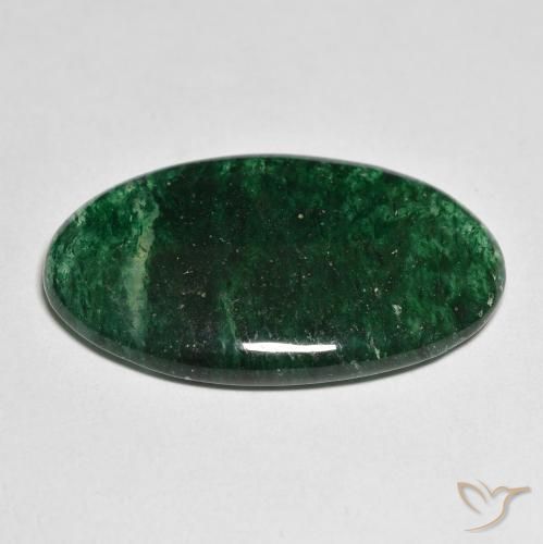 Venturina Verde natural de 18.43 ct, Corte Óvalo, Translúcido