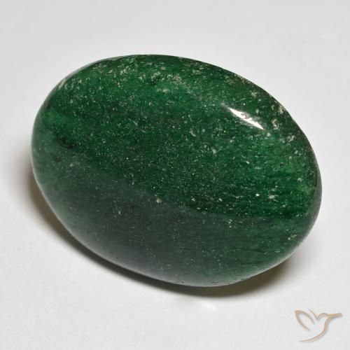 Venturina Verde medio natural de 22.76 ct, Ovalada, Translúcido