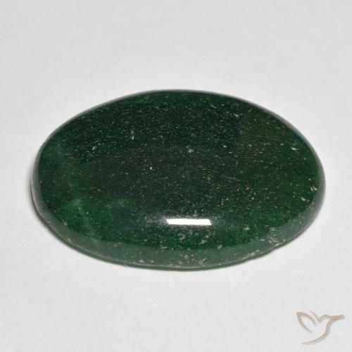 Venturina Verde medio natural de 22.76 ct, Ovalada, Translúcido