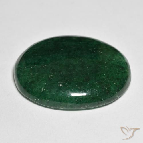 Venturina Verde natural de 25.39 ct, Ovalada, Translúcido