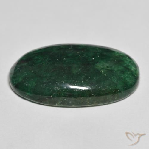 Venturina Verde oscuro natural de 23.00 ct, Ovalada, Translúcido