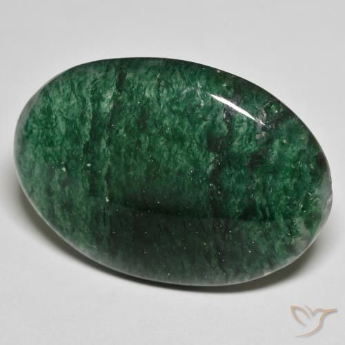 Venturina Verde natural de 27.84 ct, Ovalada, Translúcido