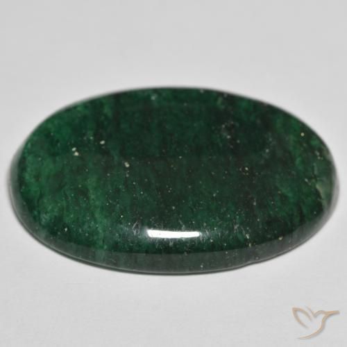 Venturina Verde natural de 27.84 ct, Ovalada, Translúcido