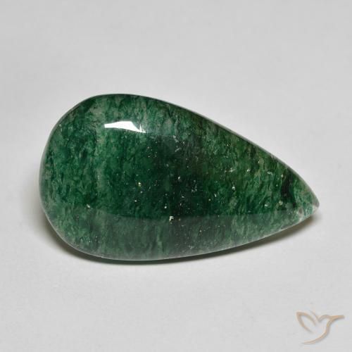 Aventurina verde natural de 12,63 ct, en forma de pera, translúcido