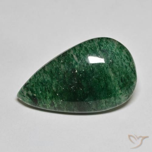 Aventurina verde natural de 12,63 ct, en forma de pera, translúcido