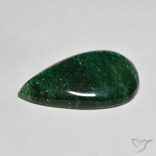Aventurina verde natural de 12,63 ct, en forma de pera, translúcido