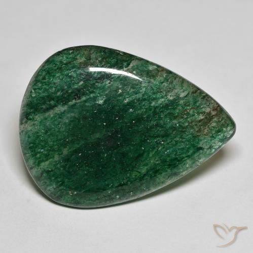 26.04ct Natural Verde oscuro Venturina, En forma de pera, Translúcido