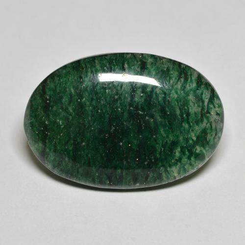 Venturina Verde bosque natural de 18.76 ct, Corte Óvalo, Translúcido