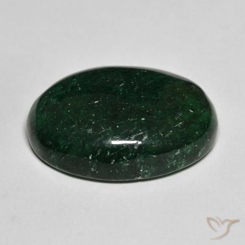 Venturina Verde bosque frío natural de 14.88 ct, Ovalada, Translúcido