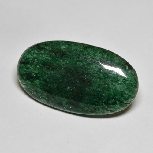 Venturina Verde bosque frío natural de 14.55 ct, Ovalada, Translúcido