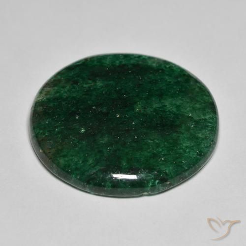 Venturina Verde oscuro natural de 23.36 ct, Redondo, Translúcido