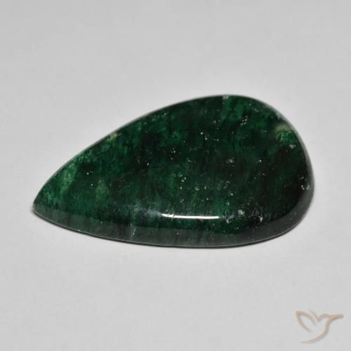 Venturina Verde bosque frío natural de 21.15 ct, En forma de pera, Translúcido