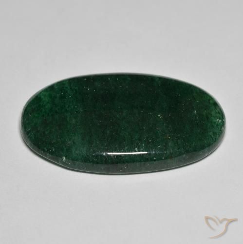 Venturina Verde bosque natural de 29.36 ct, Ovalada, Translúcido