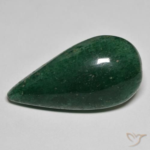 25.09ct Natural Verde bosque Venturina, En forma de pera, Translúcido