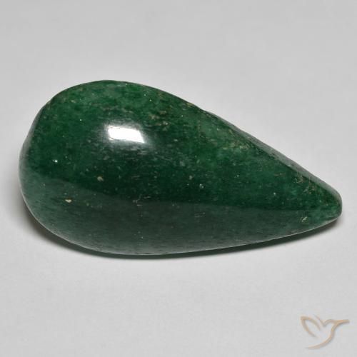 Venturina Verde bosque natural de 25.09 ct, En forma de pera, Translúcido