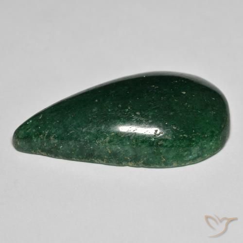 Venturina Verde bosque natural de 25.09 ct, En forma de pera, Translúcido
