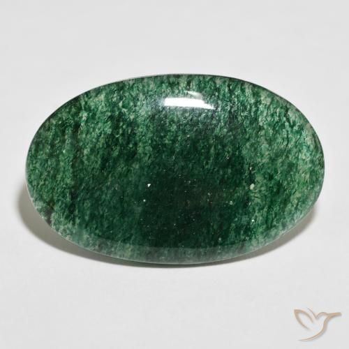 32.45ct Natural Verde oscuro Venturina, Ovalada, Translúcido