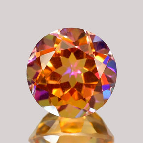 Topacio azotic multicolor natural de 2,49 ct, corte redondo, VVS