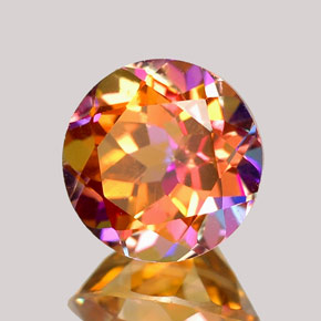 Topacio azotic multicolor natural de 2,49 ct, corte redondo, VVS