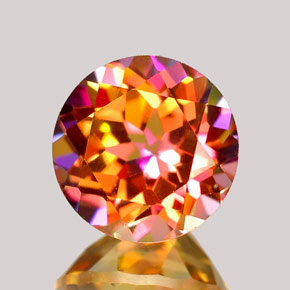 Topacio azotic multicolor natural de 2,63 ct, corte redondo, VVS-VS