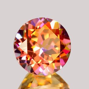 Topacio azotic multicolor natural de 2,63 ct, corte redondo, VVS-VS