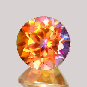 Topacio azotic multicolor natural de 2,34 ct, corte redondo, VVS
