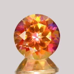 Topacio azotic multicolor natural de 2,34 ct, corte redondo, VVS