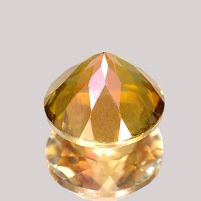 Topacio azotic multicolor natural de 2,34 ct, corte redondo, VVS