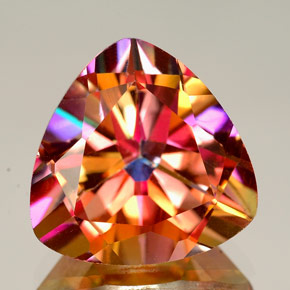 Topacio azotic multicolor natural de 11,78 ct, trillón, VVS-VS