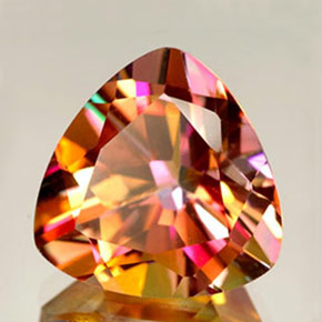 Topacio azotic multicolor natural de 11,78 ct, trillón, VVS-VS