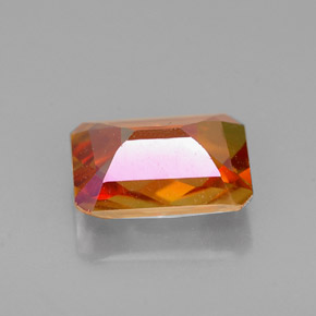 Topacio azotic multicolor natural de 1,63 ct, corte esmeralda, VVS