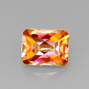 Topacio azotic multicolor natural de 2,17 ct, corte esmeralda, VVS