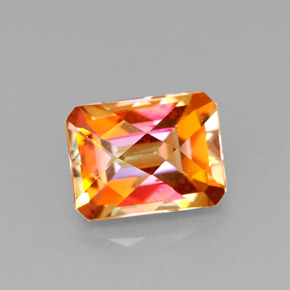 Topacio azotic multicolor natural de 2,17 ct, corte esmeralda, VVS