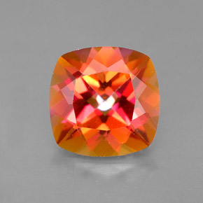 Topacio azotic multicolor natural de 2,51 ct, corte cojín, VVS-VS