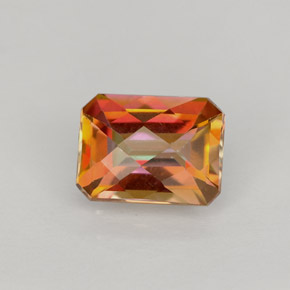 Topacio azotic multicolor natural de 1,86 ct, corte esmeralda, VVS-VS
