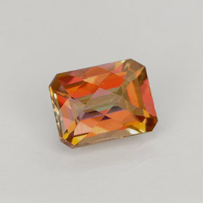 Topacio azotic multicolor natural de 1,86 ct, corte esmeralda, VVS-VS