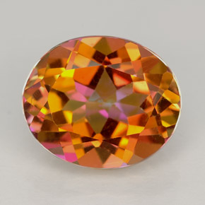 Topacio azotic multicolor natural de 5,63 ct, corte óvalo, VS
