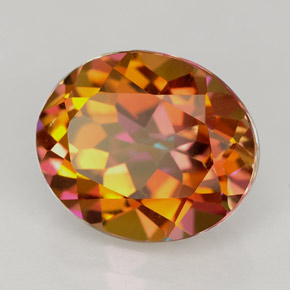 Topacio azotic multicolor natural de 5,63 ct, corte óvalo, VS