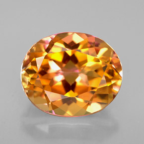 Topacio azotic multicolor natural de 5,36 ct, corte óvalo, VVS-VS
