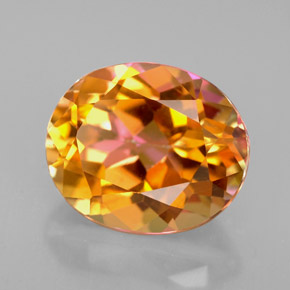 Topacio azotic multicolor natural de 5,36 ct, corte óvalo, VVS-VS