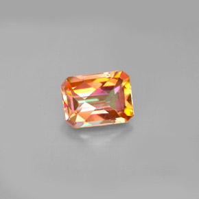 Topacio azotic multicolor natural de 1,98 ct, corte esmeralda, VS