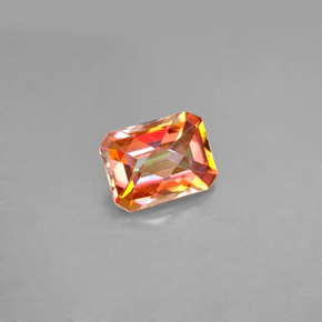 Topacio azotic multicolor natural de 1,85 ct, corte esmeralda, VVS-VS