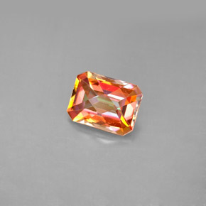 Topacio azotic multicolor natural de 1,85 ct, corte esmeralda, VVS-VS