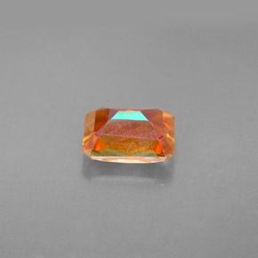 Topacio azotic multicolor natural de 1,92 ct, corte esmeralda, VS